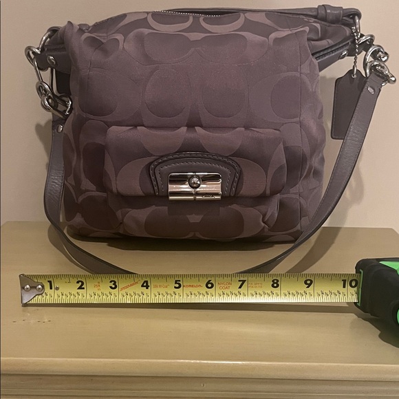 COACH Shimmery Taupe Signature Logo Shoulder Bag/Crossbody - Picture 12 of 14